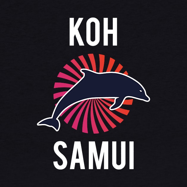 Koh Samui – Thailand Traveler – Dolphin Retro by BlueTodyArt